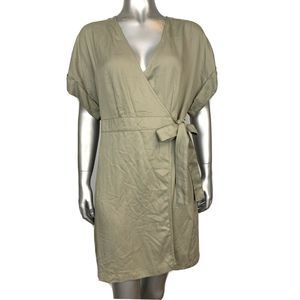 Forever 21 Green Short Sleeve Wrap Dress XL